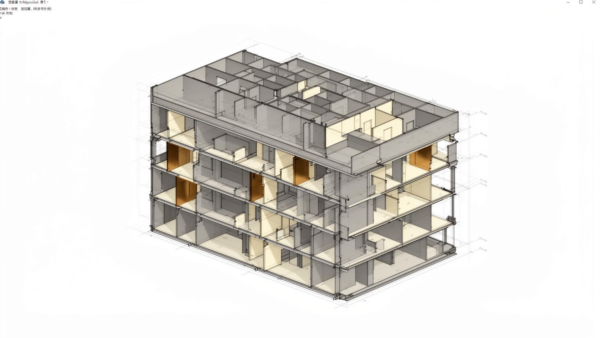 Maquette 3D d'un bâtiment existant modélisée depuis un relevé laser