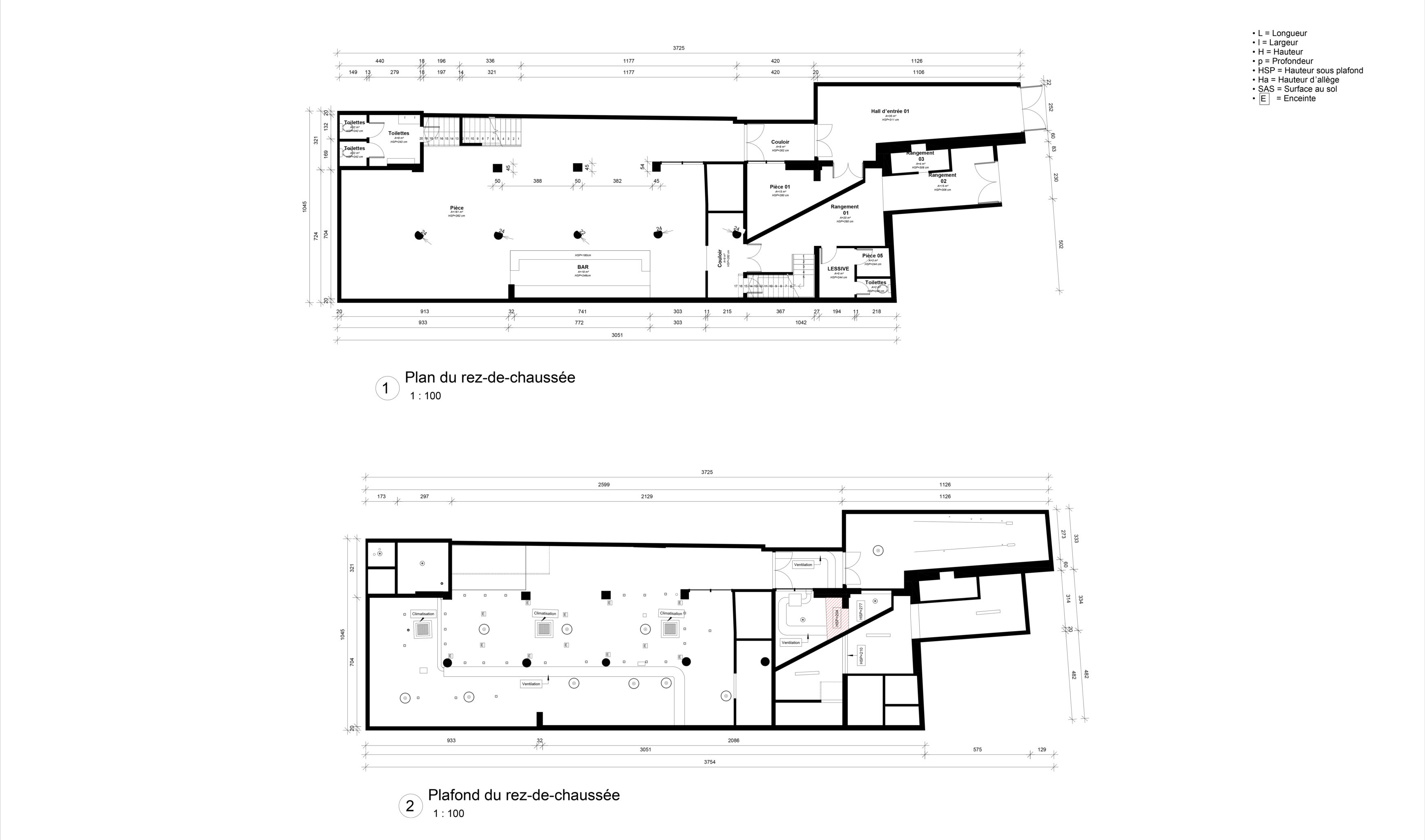 plans DWG du RDC du Fack Off à Lyon